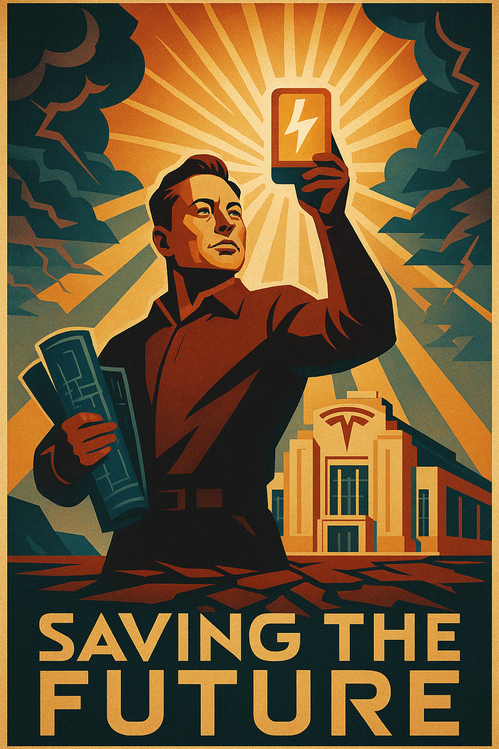 Elon Musk holding Tesla plans